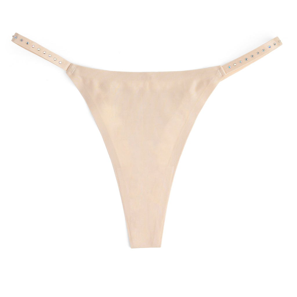 Studded Satin Thong