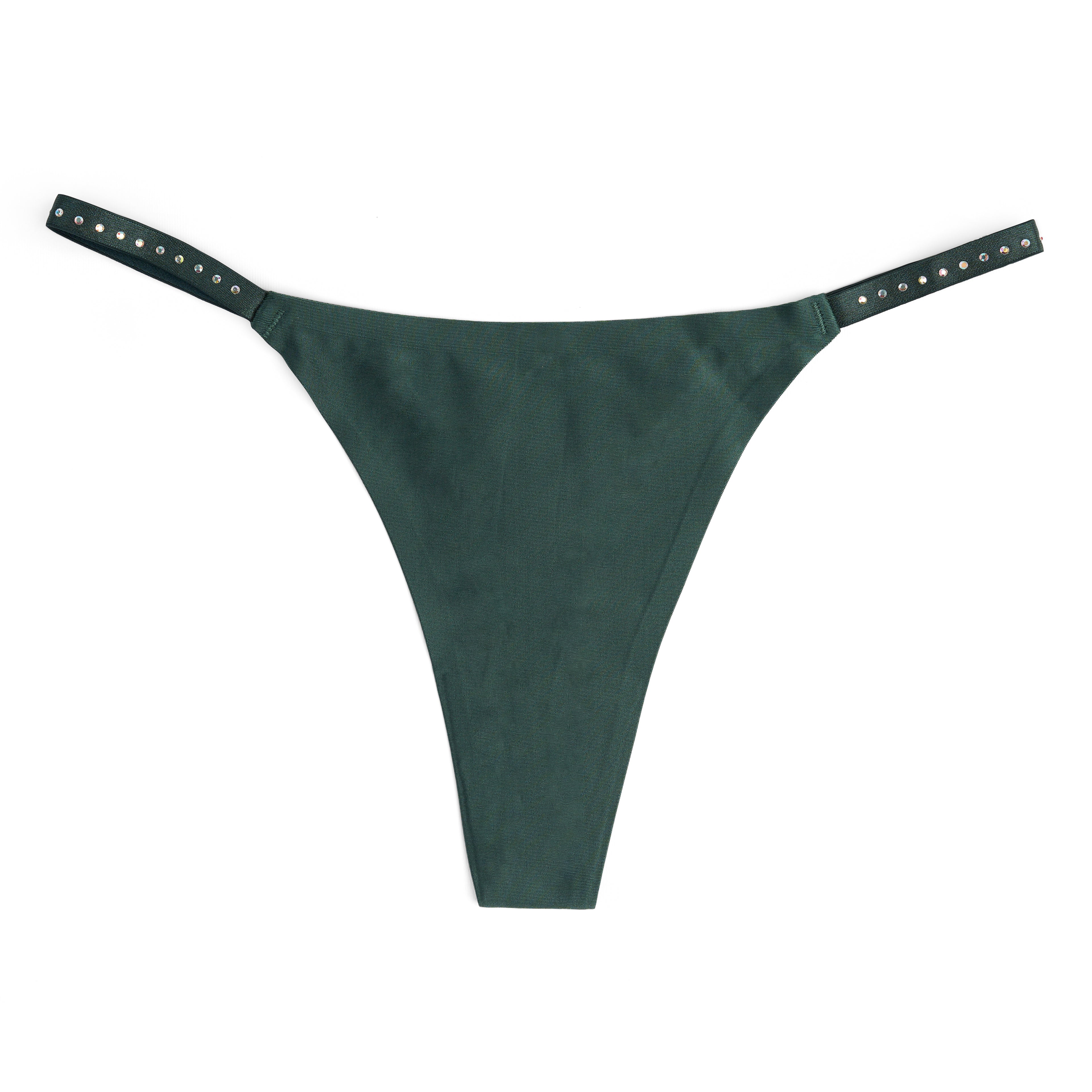 Studded Satin Thong