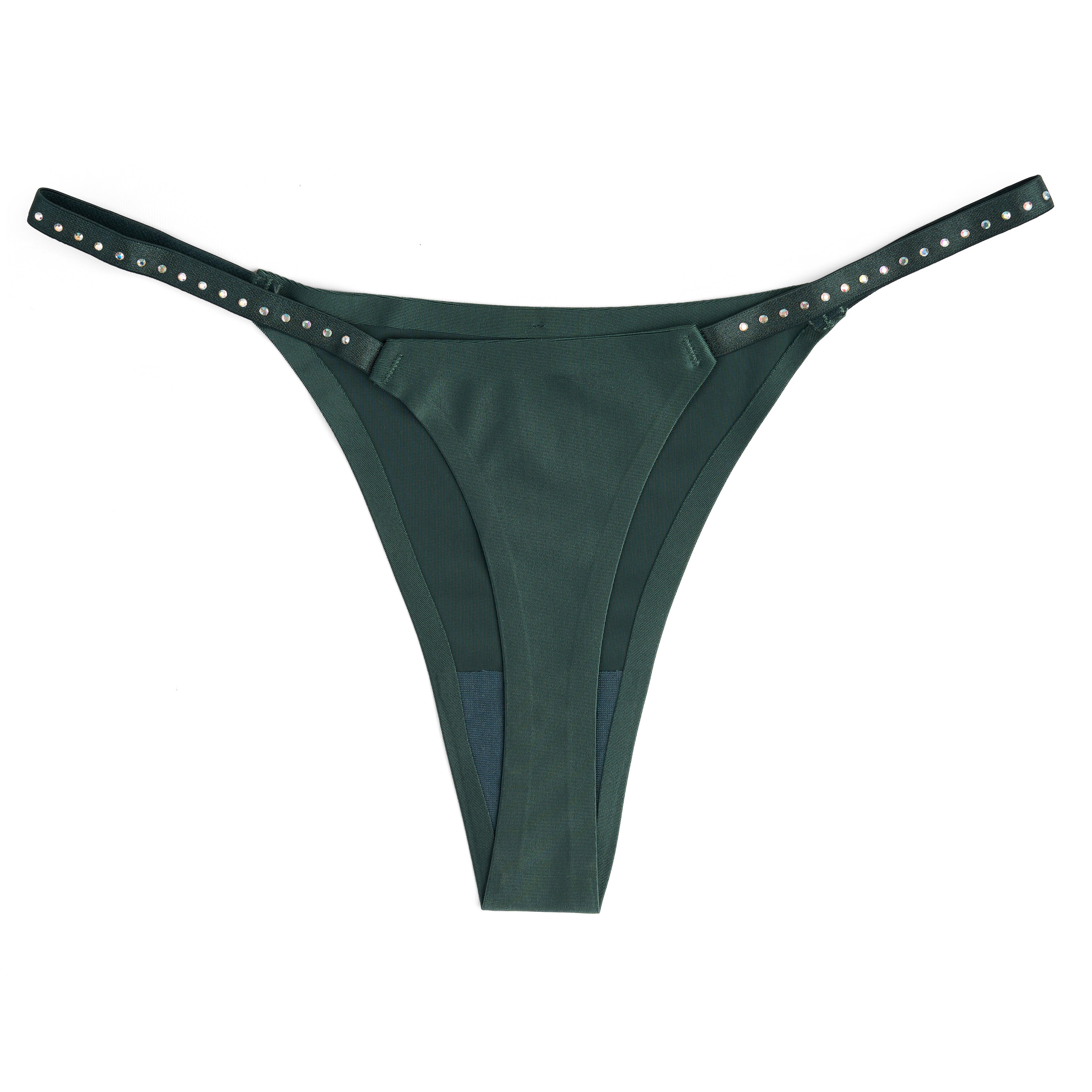 Studded Satin Thong
