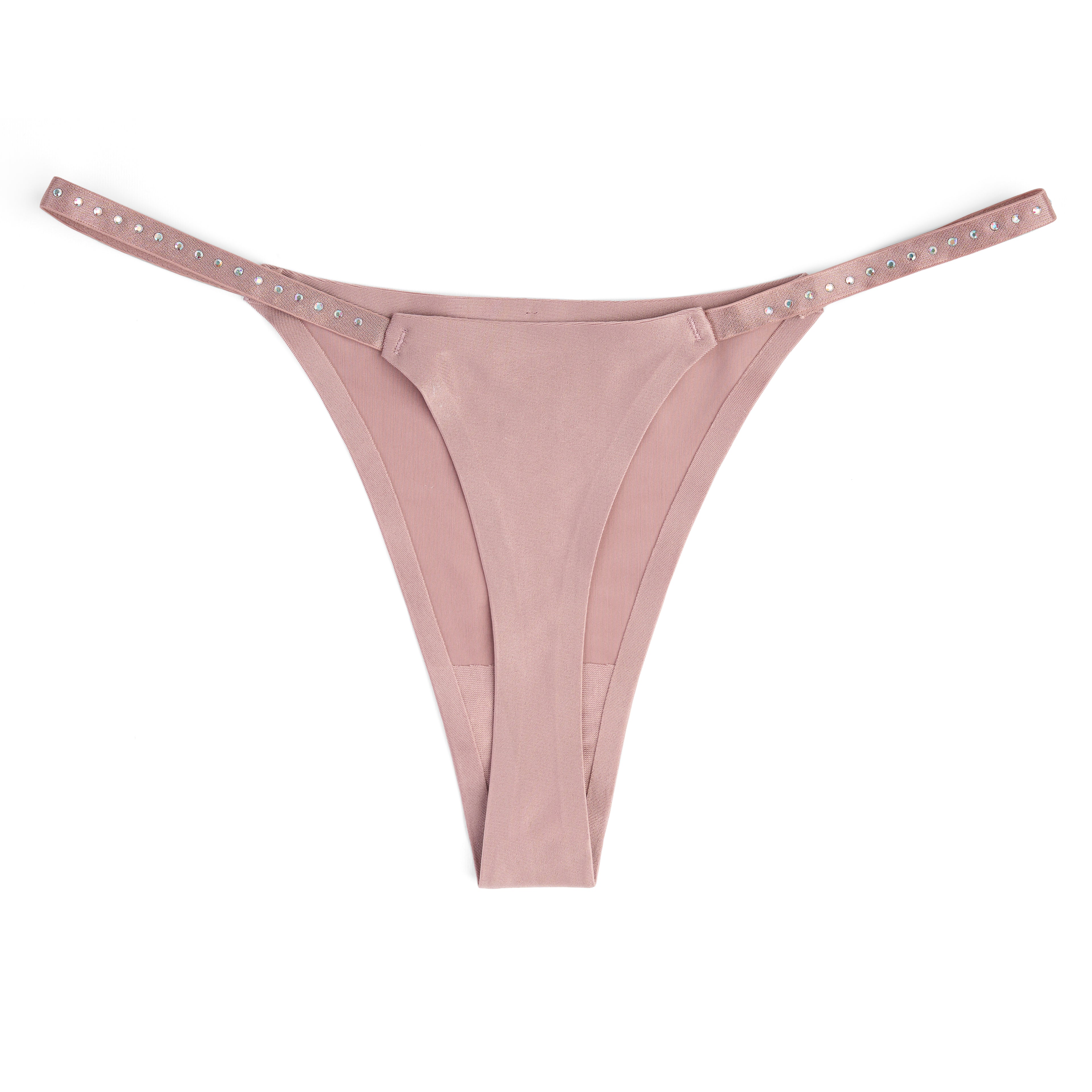 Studded Satin Thong