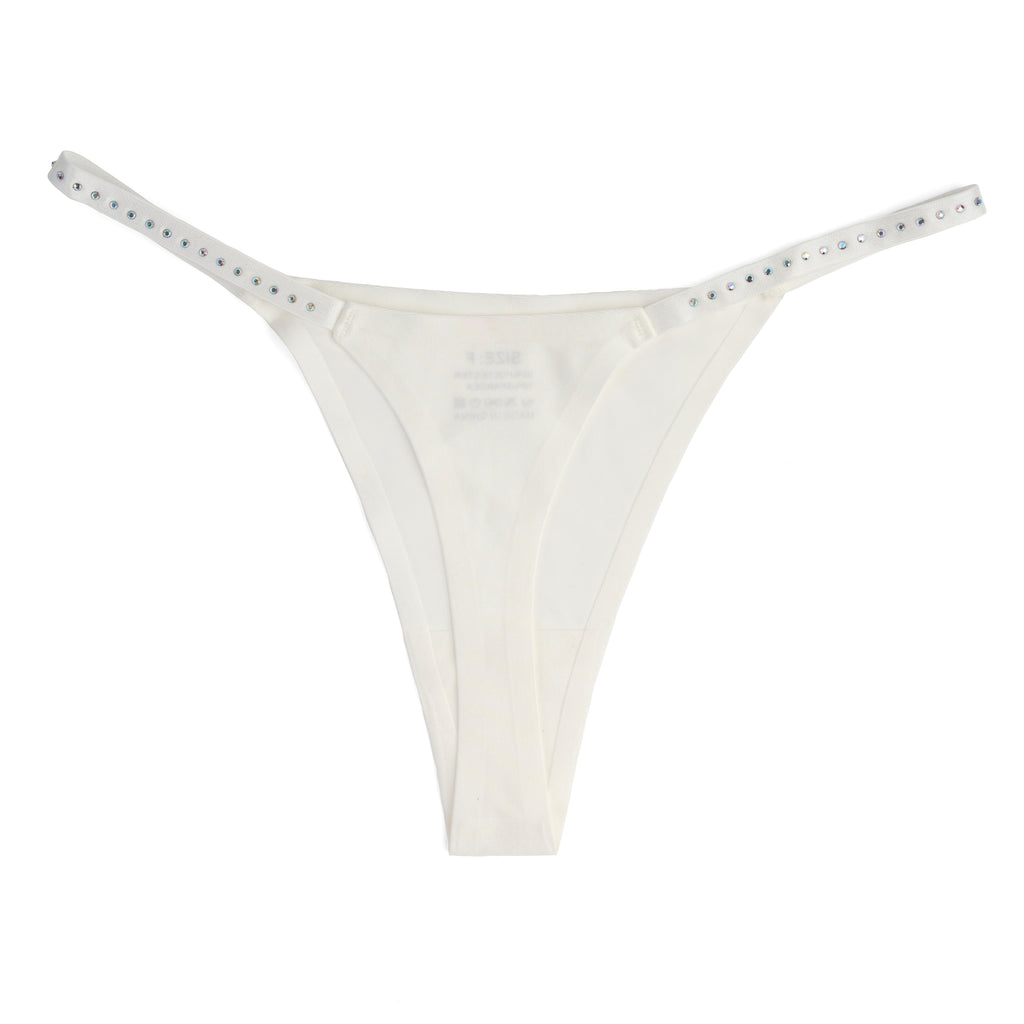 Studded Satin Thong