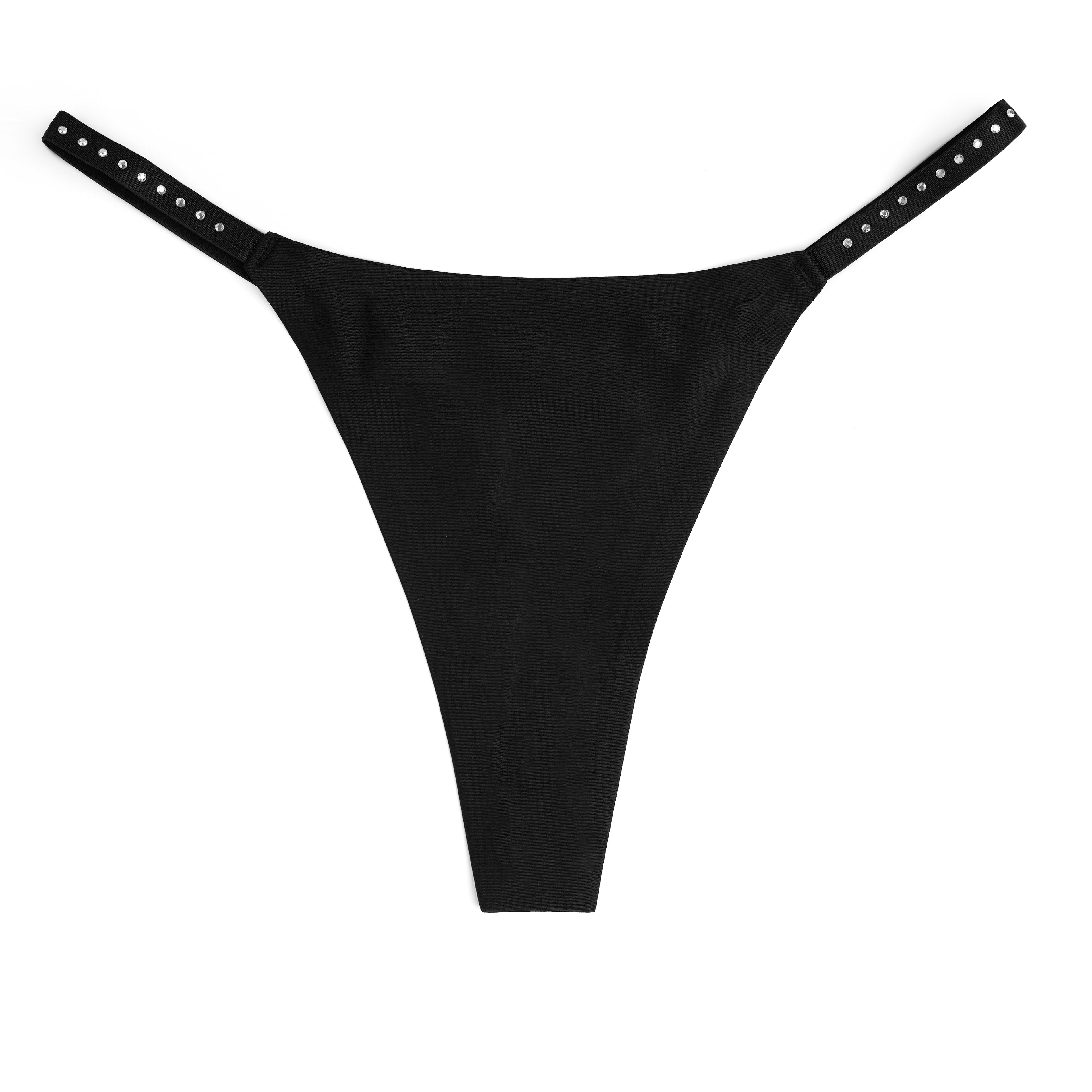 Studded Satin Thong