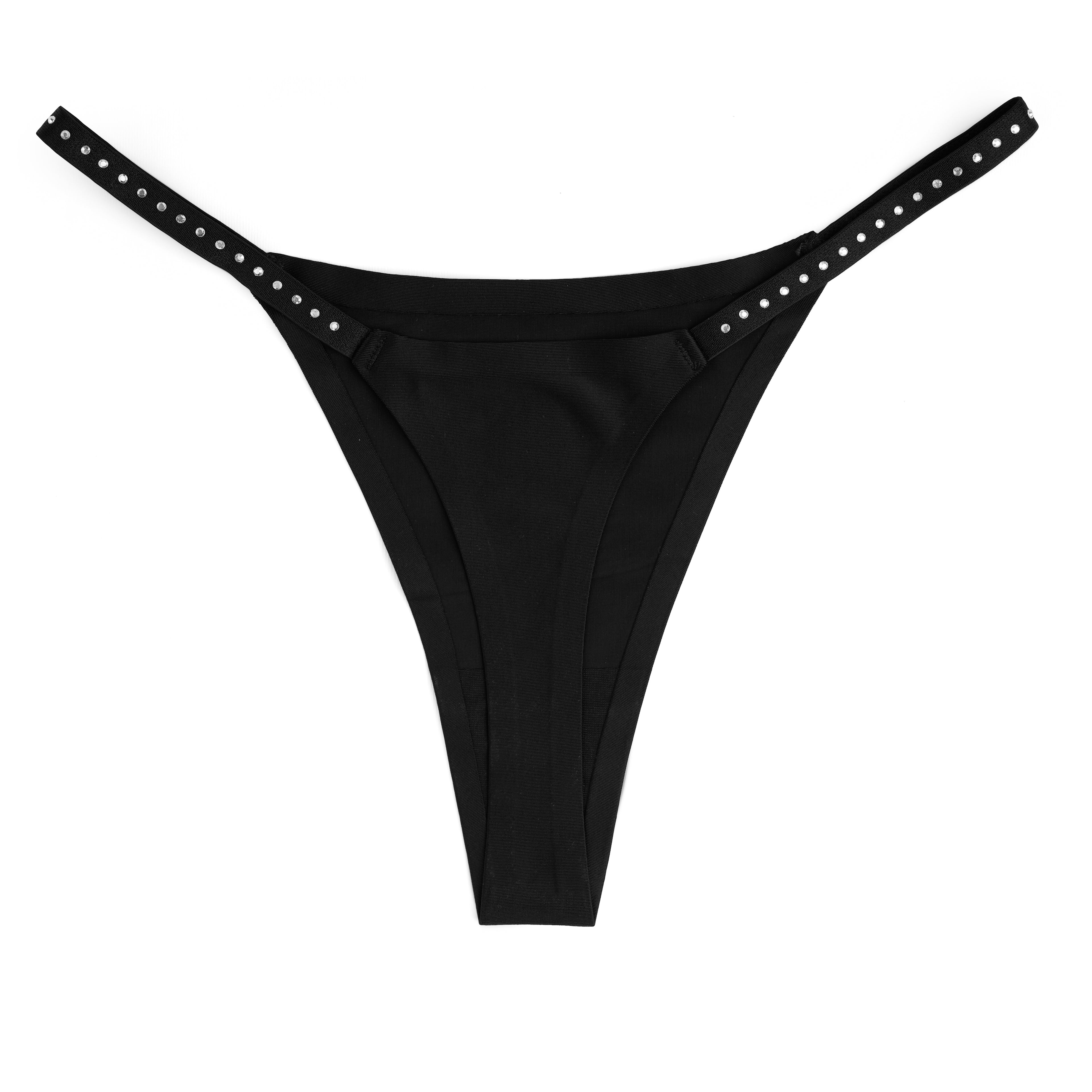Studded Satin Thong